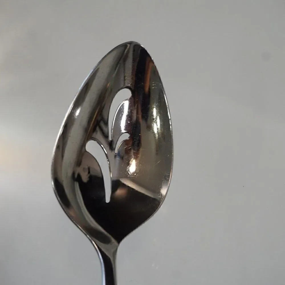 Vintage Oneidacraft Wintersong Pattern Deluxe Stainless Slotted Serving Spoon